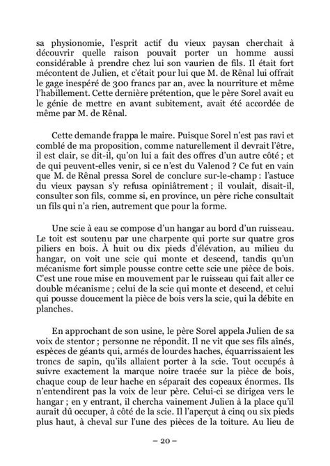 Le Rouge et le Noir, Stendhal, chapitre 4 : portrait de Julien Sorel